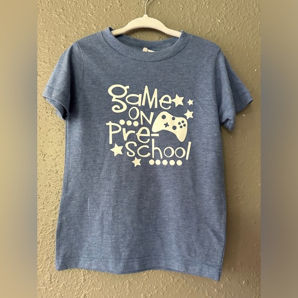 Boys Size 3T Gray T-Shirt - “Game on Preschool” - Kids Graphic T-Shirt - Picture 1 of 7